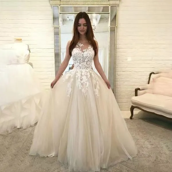 Women Fashion Lace Mash Stitching Elegant Wedding Party Dress