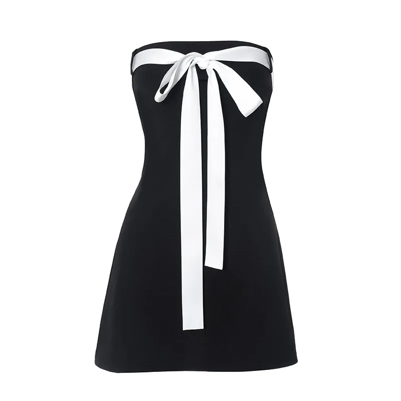 Wholesale Summer Women Fashion Sexy Strapless Bow Backless Dress